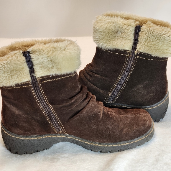 🐾 BareTraps Breesen Brown Suede Leather and Faux Fur Boots Size 7 - Picture 4 of 10